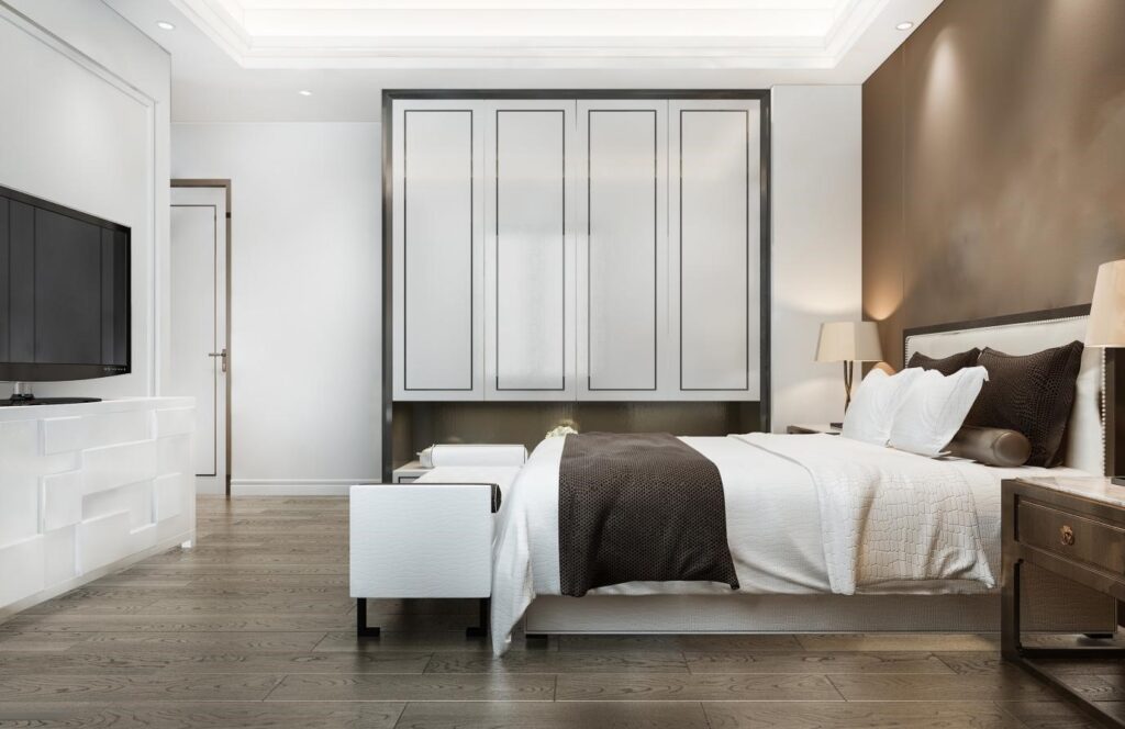 Modern bedroom with Good Furniture and Shaker Wardrobes
